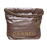 シャネル CHANEL CHANEL22ミニバッグ AS3980 メタリックピンク ゴールド金具 シャイニーカーフ レディース ショルダーバッグ