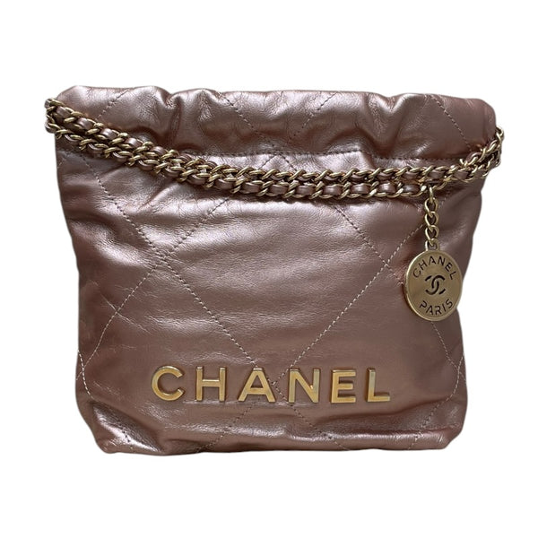 シャネル CHANEL CHANEL22ミニバッグ AS3980 メタリックピンク