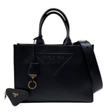 プラダ PRADA エンボスロゴ トートバッグ 1BA376 ブラック レザー レディース ハンドバッグ ショルダーバッグ
