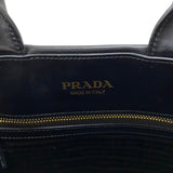 プラダ PRADA エンボスロゴ トートバッグ 1BA376 ブラック レザー レディース ハンドバッグ ショルダーバッグ