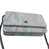 シャネル CHANEL マトラッセチェーンウォレット AP0250 マルチカラーシルバー金具 デニム レディース ショルダーバッグ