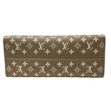 ルイ・ヴィトン LOUIS VUITTON オンザゴーMM M46060 カーキ モノグラム・アンプラントレザー レディース トートバッグ