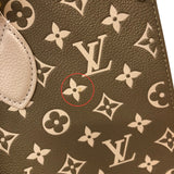 ルイ・ヴィトン LOUIS VUITTON オンザゴーMM M46060 カーキ モノグラム・アンプラントレザー レディース トートバッグ