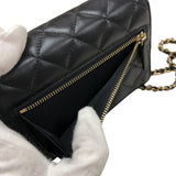 シャネル CHANEL マトラッセ ミニ チェーンウォレット AP1649　31番台 ブラック ゴールド金具 ラムスキン ラムスキン レディース ショルダーバッグ