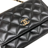 シャネル CHANEL マトラッセ ミニ チェーンウォレット AP1649　31番台 ブラック ゴールド金具 ラムスキン ラムスキン レディース ショルダーバッグ