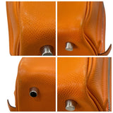 エルメス HERMES サックアンヴィ36 ▢J刻印 オレンジ/シルバー金具 エプソン レディース ハンドバッグ