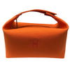 エルメス HERMES ブリッドアブラックGM オレンジ シルバー金具 トワル レディース ハンドバッグ