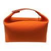 エルメス HERMES ブリッドアブラックGM オレンジ シルバー金具 トワル レディース ハンドバッグ
