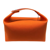エルメス HERMES ブリッドアブラックGM オレンジ シルバー金具 トワル レディース ハンドバッグ