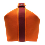 エルメス HERMES ブリッドアブラックGM オレンジ シルバー金具 トワル レディース ハンドバッグ