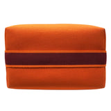 エルメス HERMES ブリッドアブラックGM オレンジ シルバー金具 トワル レディース ハンドバッグ