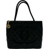 シャネル CHANEL 復刻トート A01804 7番台 ブラック ゴールド金具 キャビア レディース トートバッグ