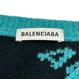 バレンシアガ BALENCIAGA オールオーバー ロゴ ニットセーター 529207 ミントグリーン ウール メンズ セーター