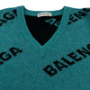 バレンシアガ BALENCIAGA オールオーバー ロゴ ニットセーター 529207 ミントグリーン ウール メンズ セーター