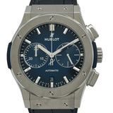 ウブロ HUBLOT クラシック・フュージョン クロノグラフ チタニウム ディープブルー 521.NX.6670.LR.JPN18 マットブルー チタン 自動巻き メンズ 腕時計