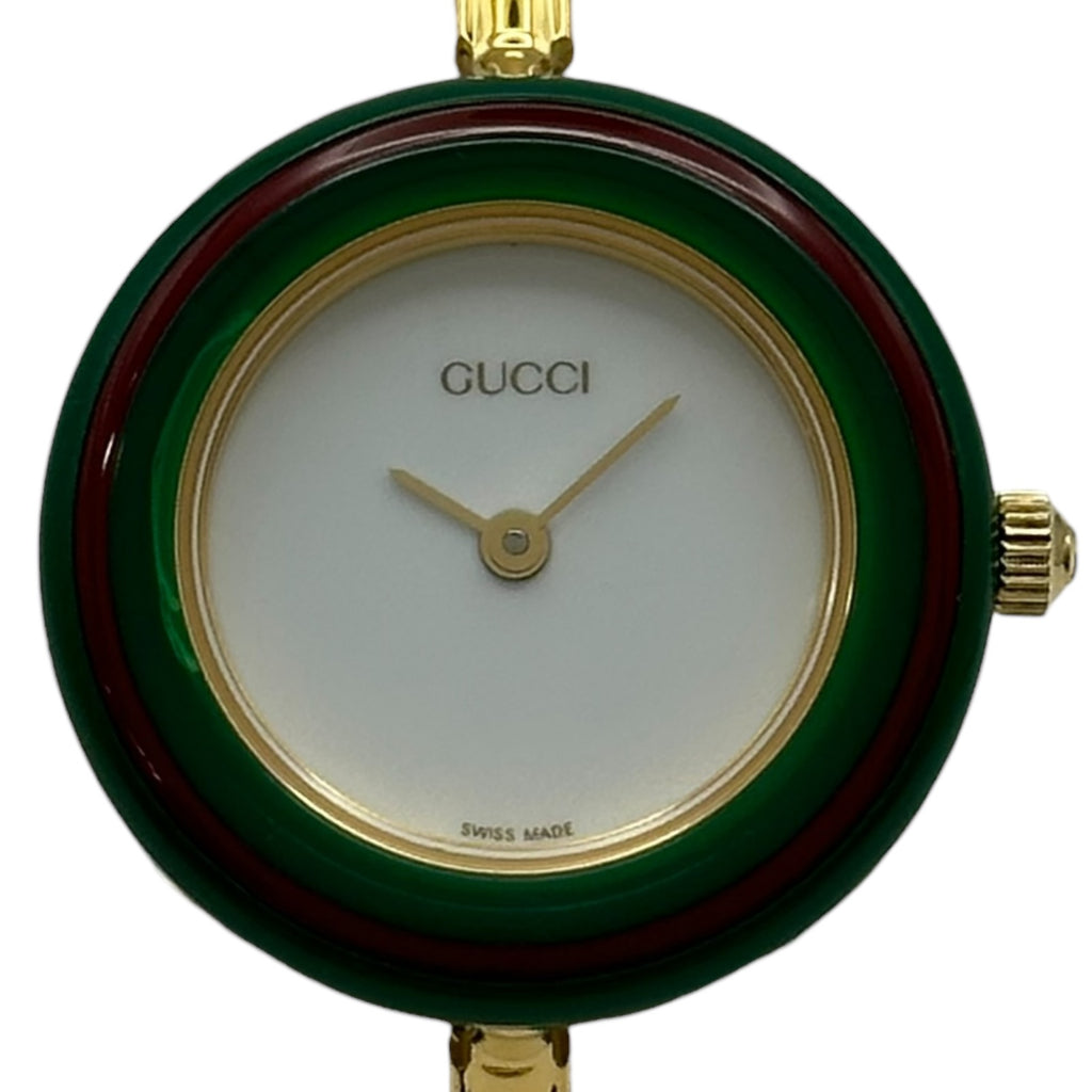 2.新品同様 グッチ GUCCI 時計 チェンジベゼル グッチ GUCCI チェンジベゼル 11/12.2 ホワイト ゴールドプレーテッド