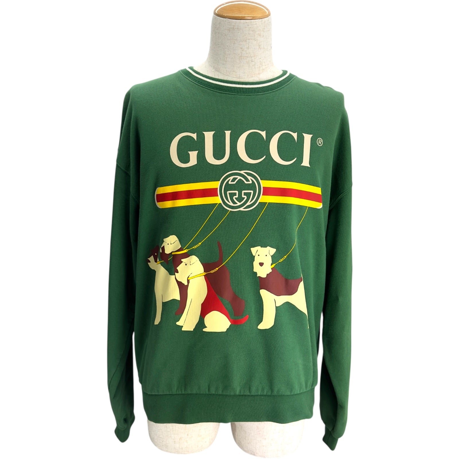 グッチ GUCCI ドッグプリントスウェットシャツ 715919 グリーン