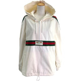 グッチ GUCCI シェリーラインロゴパッチアノラックパーカー 594861 ホワイト コットン ユニセックス パーカー