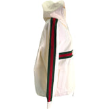 グッチ GUCCI シェリーラインロゴパッチアノラックパーカー 594861 ホワイト コットン ユニセックス パーカー
