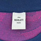 ベルルッティ Berluti 総柄ニットシャツ ブルー コットン メンズ セーター