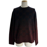 グッチ GUCCI GG総柄グラデーションニットセーター 788533 ボルドー ウール メンズ セーター