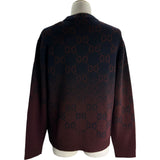 グッチ GUCCI GG総柄グラデーションニットセーター 788533 ボルドー ウール メンズ セーター