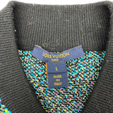 ルイ・ヴィトン LOUIS VUITTON モノグラム総柄ジャガードブルゾン FHKC76 ブルー ウール レディース ブルゾン