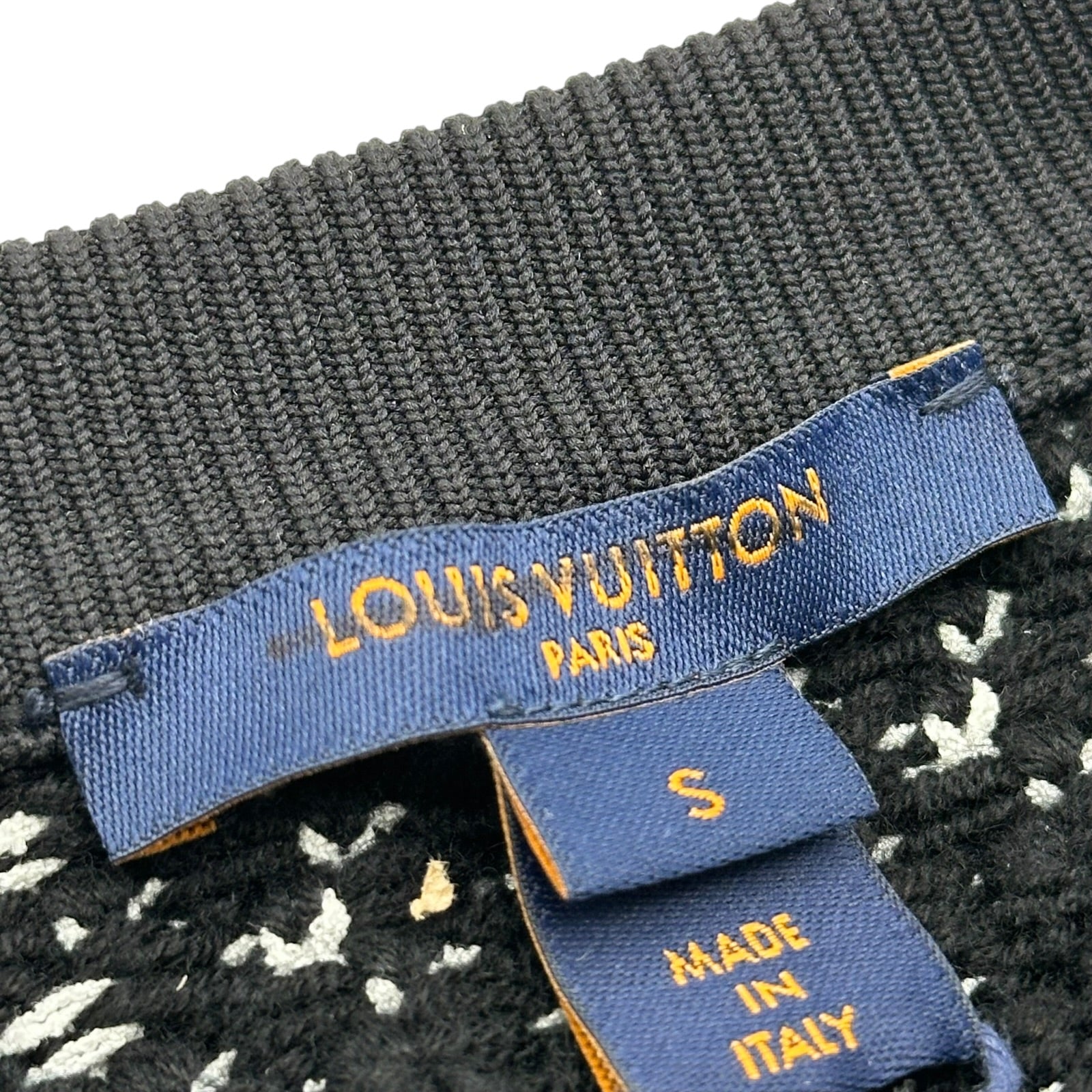 ルイ・ヴィトン LOUIS VUITTON 総柄長袖ニットセーター FMKL18 ブラック ウール メンズ セーター ルイ・ヴィトン LOUIS VUITTON 総柄長袖ニットセーター FMKL18