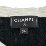 シャネル CHANEL ココマークプレート付リブニットシャツ P72076 ブラック コットン レディース セーター