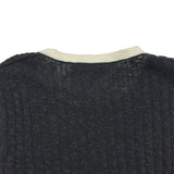 シャネル CHANEL ココマークプレート付リブニットシャツ P72076 ブラック コットン レディース セーター