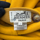 エルメス HERMES カシミヤ混リバーシブルコート イエロー ウール レディース その他アウター