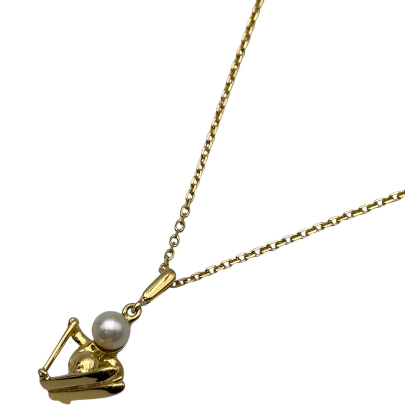 ミキモト MIKIMOTO スキーネックレス ゴールド K18 パール ジュエリー