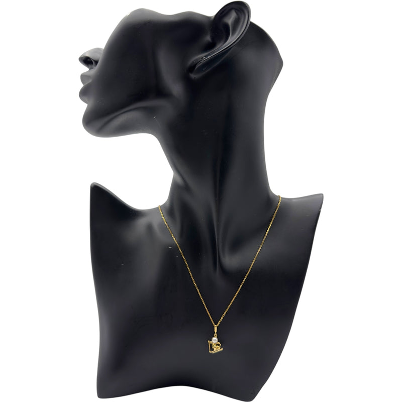 ミキモト MIKIMOTO スキーネックレス ゴールド K18 パール ジュエリー