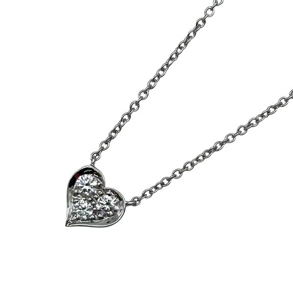 ティファニー　センチメンタル　ハートペンダント　ダイヤモンド　プラチナ ティファニー TIFFANY＆CO センチメンタルハートダイヤネックレス