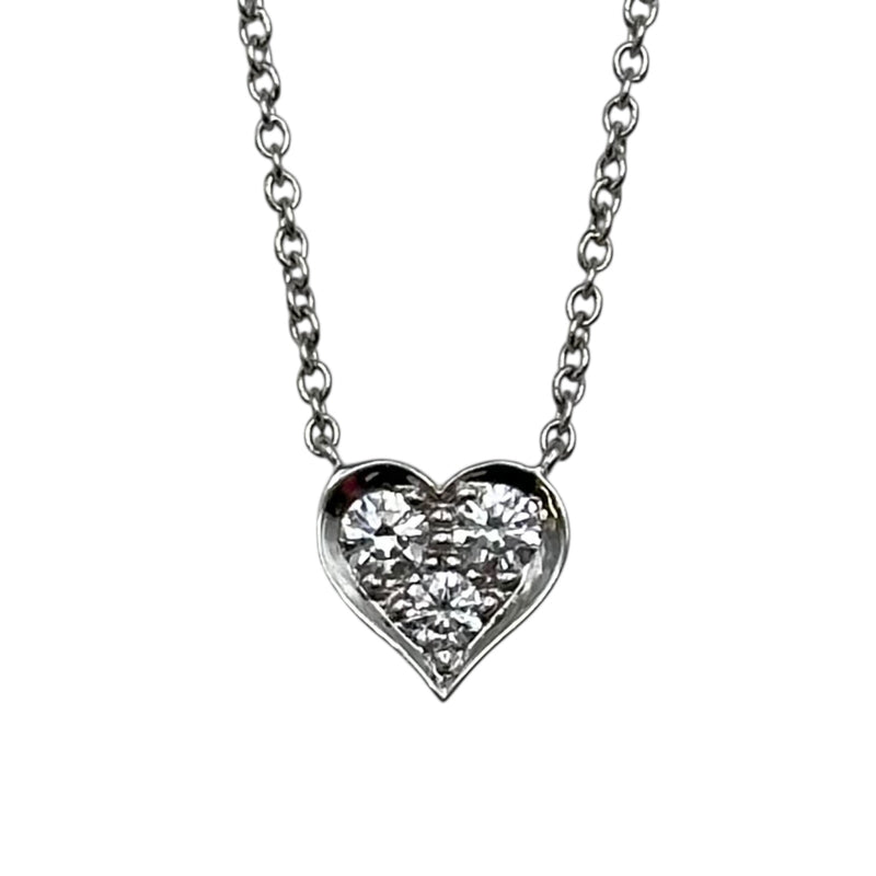 TIFFANY&Co. ティファニー ダイヤネックレス PT950 シルバー ティファニー TIFFANY＆CO センチメンタルハートダイヤネックレス