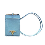 プラダ PRADA IDケースネックホルダー 1M007 ライトブルー サフィアーノレザー ユニセックス パスケース
