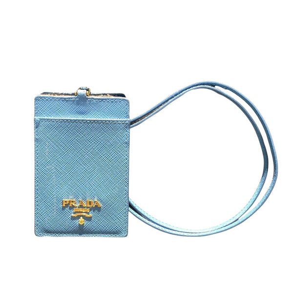 プラダ PRADA IDケースネックホルダー 1M007 ライトブルー