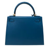 エルメス HERMES ケリー28 C刻 ブルーイズミール ゴールド金具 タデラクト レディース ショルダーバッグ