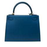 エルメス HERMES ケリー28 C刻 ブルーイズミール ゴールド金具 タデラクト レディース ショルダーバッグ