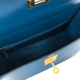 エルメス HERMES ケリー28 C刻 ブルーイズミール ゴールド金具 タデラクト レディース ショルダーバッグ