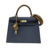 エルメス HERMES ケリー25 トリコロール 外縫い W刻 グリミスティ×ブラック×アルザン ゴールド金具 エプソン レディース ハンドバッグ ショルダーバッグ