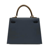 エルメス HERMES ケリー25 トリコロール 外縫い W刻 グリミスティ×ブラック×アルザン ゴールド金具 エプソン レディース ハンドバッグ ショルダーバッグ