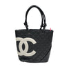 シャネル CHANEL カンボンライントートスモール A25166 ブラックシルバー金具 ラム レディース トートバッグ
