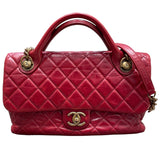 シャネル CHANEL マトラッセ フラップバッグ A67800 レッド エイジドカーフ レディース ハンドバッグ
