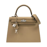 エルメス HERMES ケリー25 外縫い K刻 プシエール シルバー金具 エプソン レディース ハンドバッグ ショルダーバッグ