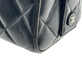 シャネル CHANEL マトラッセ バニティハンドバッグ 4番台 ブラック ゴールド金具 ラムスキン レディース ハンドバッグ