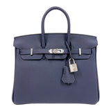 エルメス HERMES バーキン25 K刻印　(2025年製) ブルーニュイ　シルバー金具 トゴ レディース ハンドバッグ