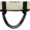 バレンシアガ BALENCIAGA ネイビーカバスS 339933 アイボリー/ブラック キャンバス レディース ハンドバッグ