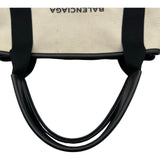 バレンシアガ BALENCIAGA ネイビーカバスS 339933 アイボリー/ブラック キャンバス レディース ハンドバッグ