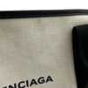 バレンシアガ BALENCIAGA ネイビーカバスS 339933 アイボリー/ブラック キャンバス レディース ハンドバッグ